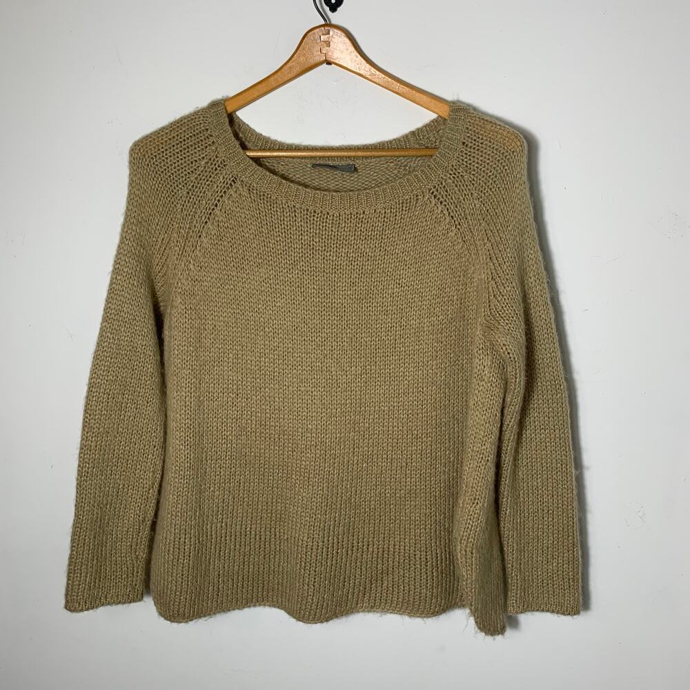 Womens Wooden Ships Tan Mohair Wool Blend Sweater Size XS/S EUC!